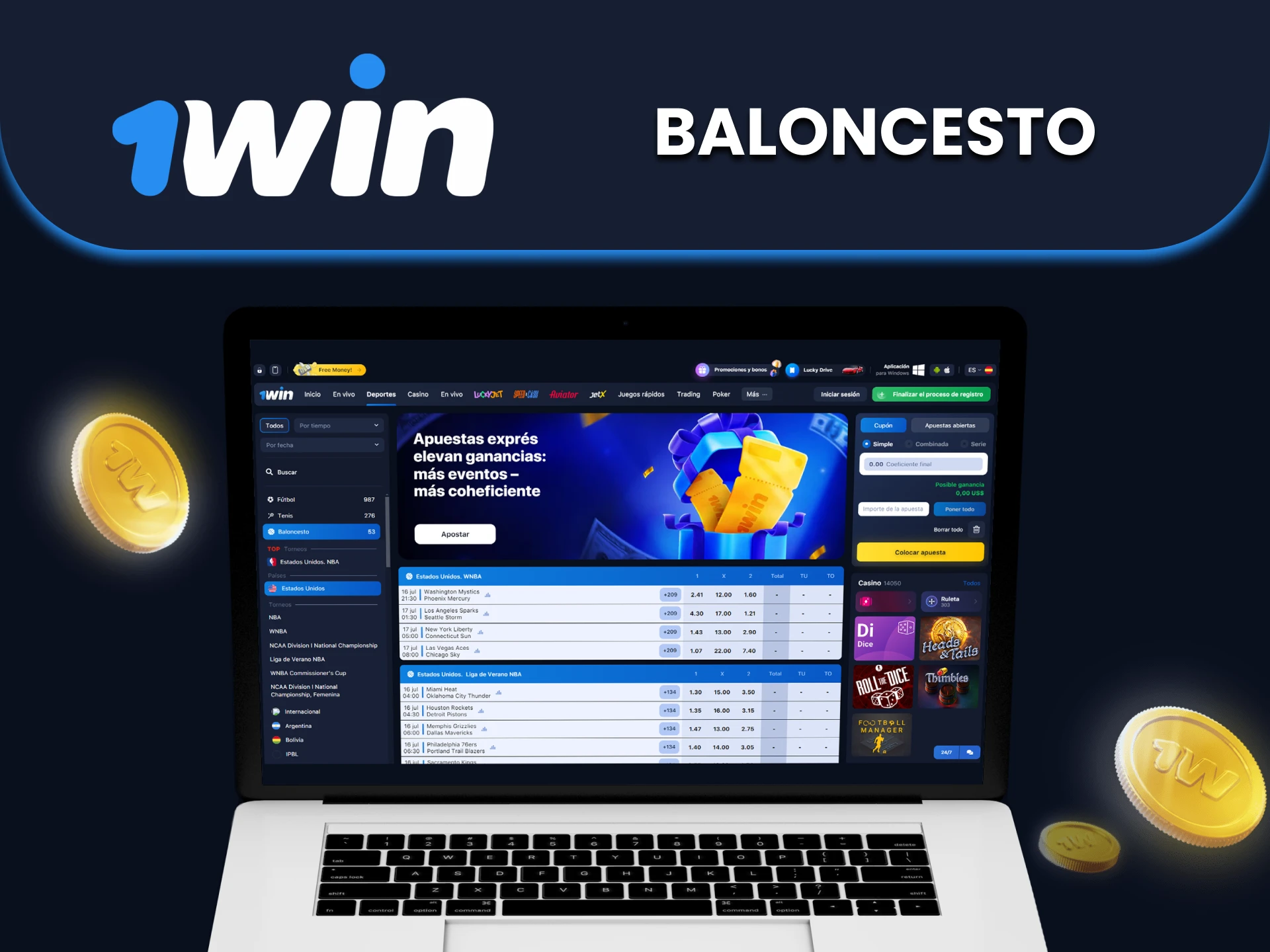 Para apuestas deportivas a partir de 1win, elija baloncesto.