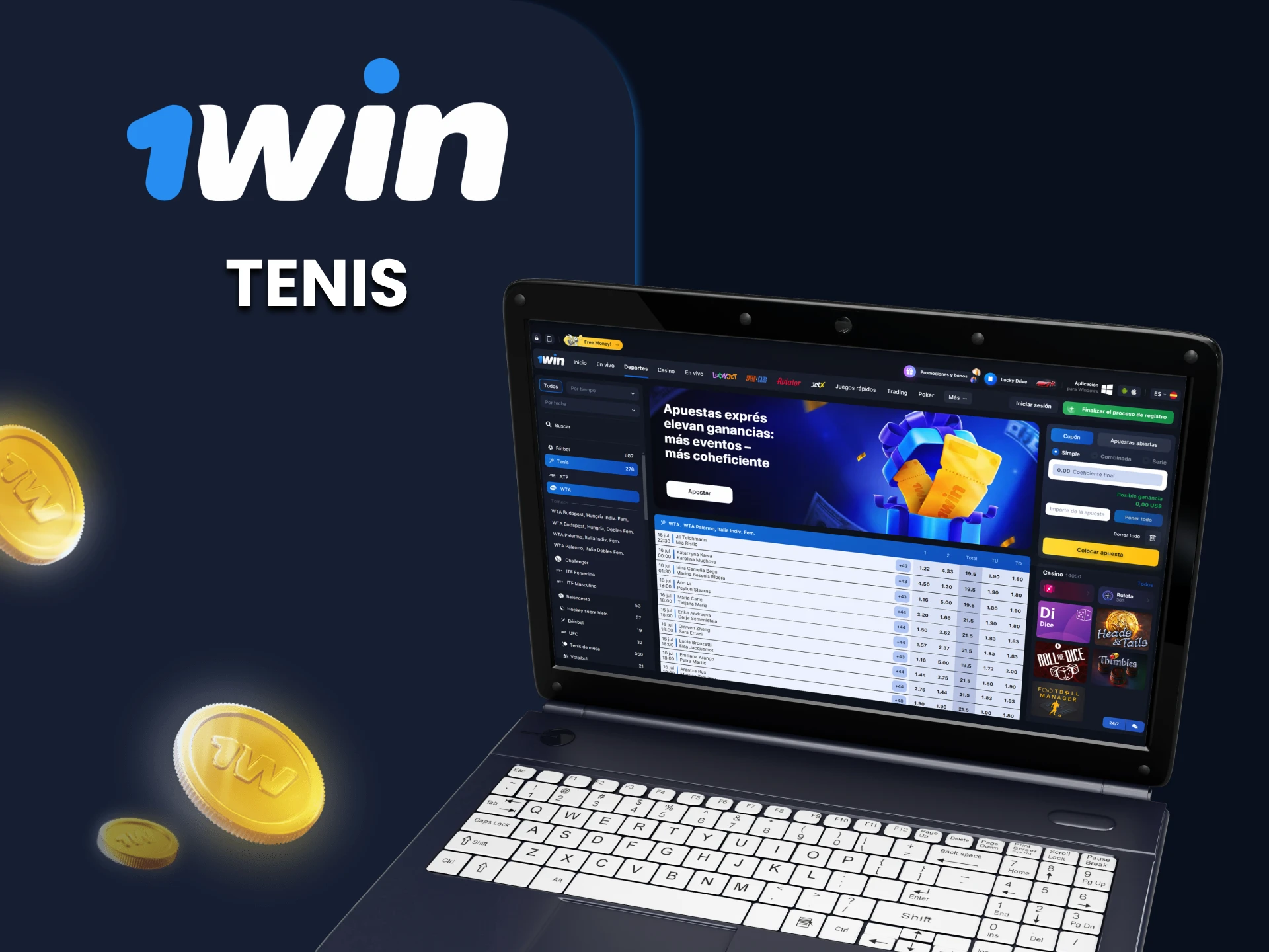 Para apuestas deportivas a partir de 1win, elija tenis.