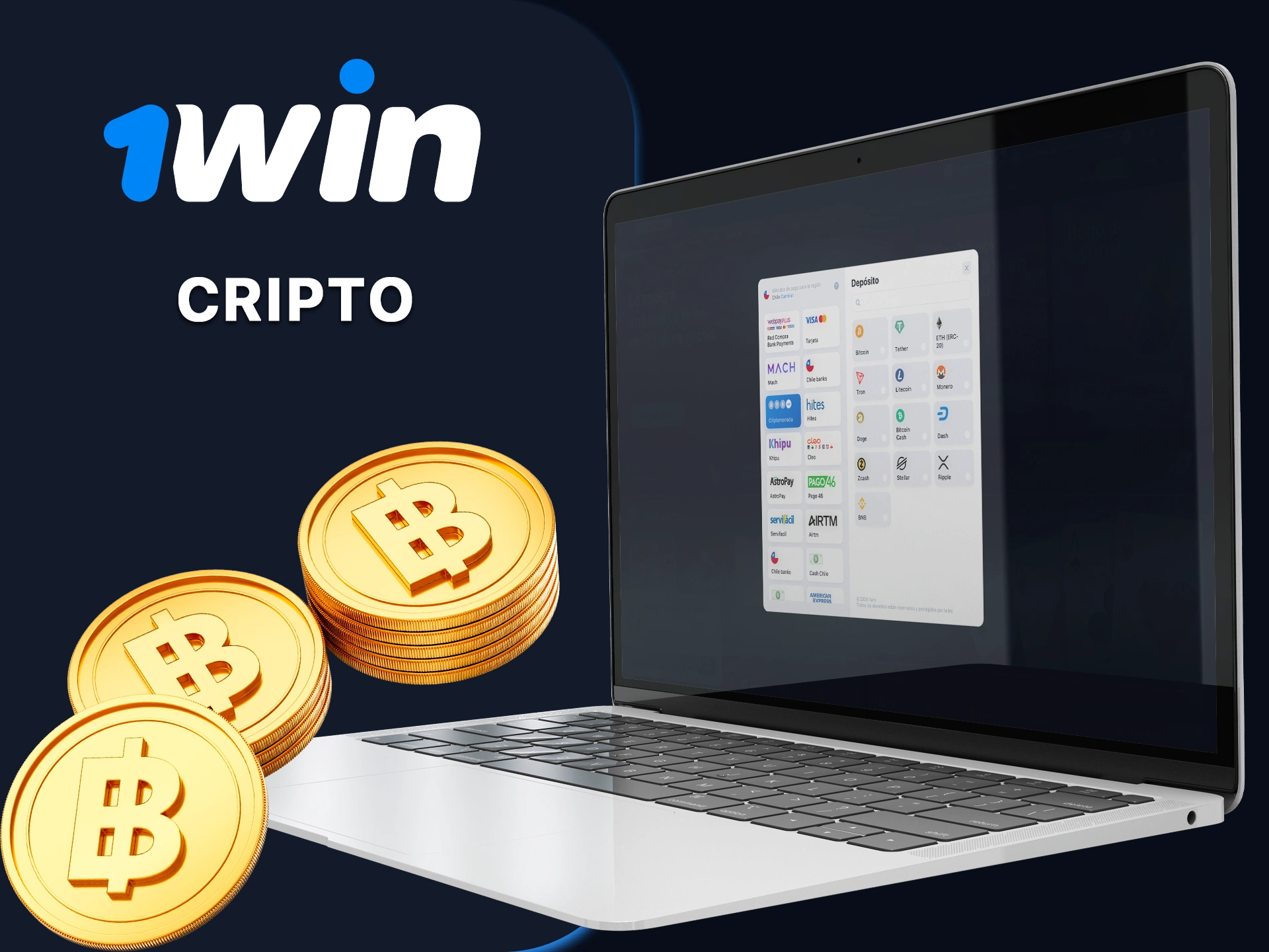 Utilice un monedero de criptomoneda para hacer un depósito en 1win.
